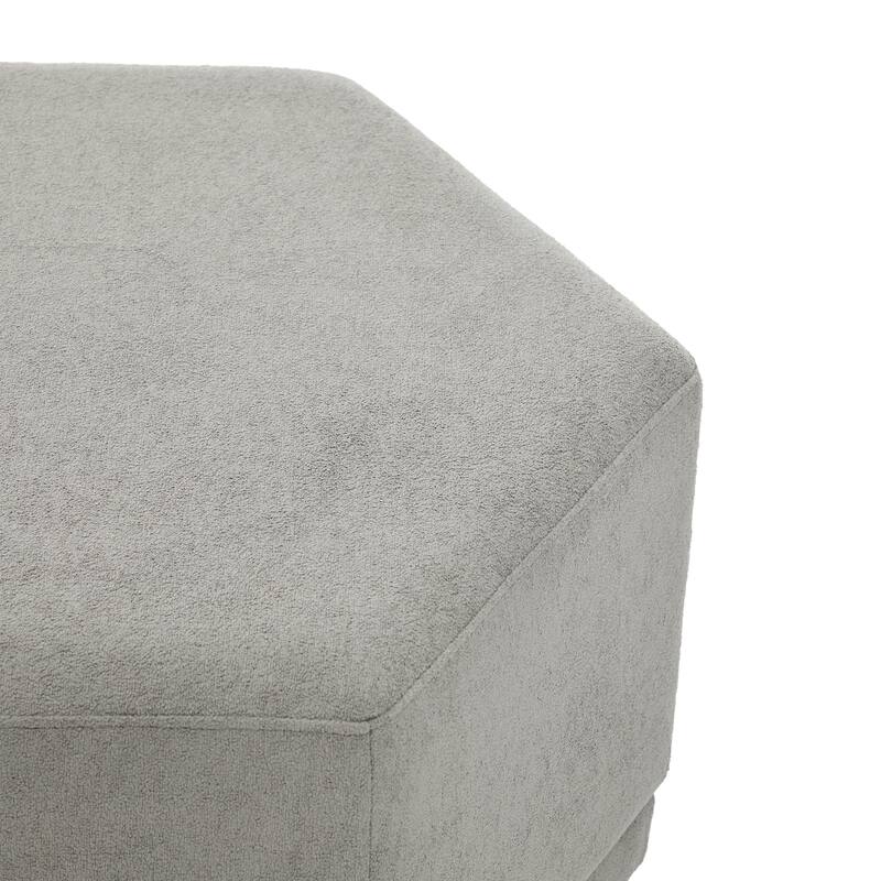 Christopher Knight Home - Nova Hexa Modern Upholstered Ottoman/ Foot Stool with Wooden Base