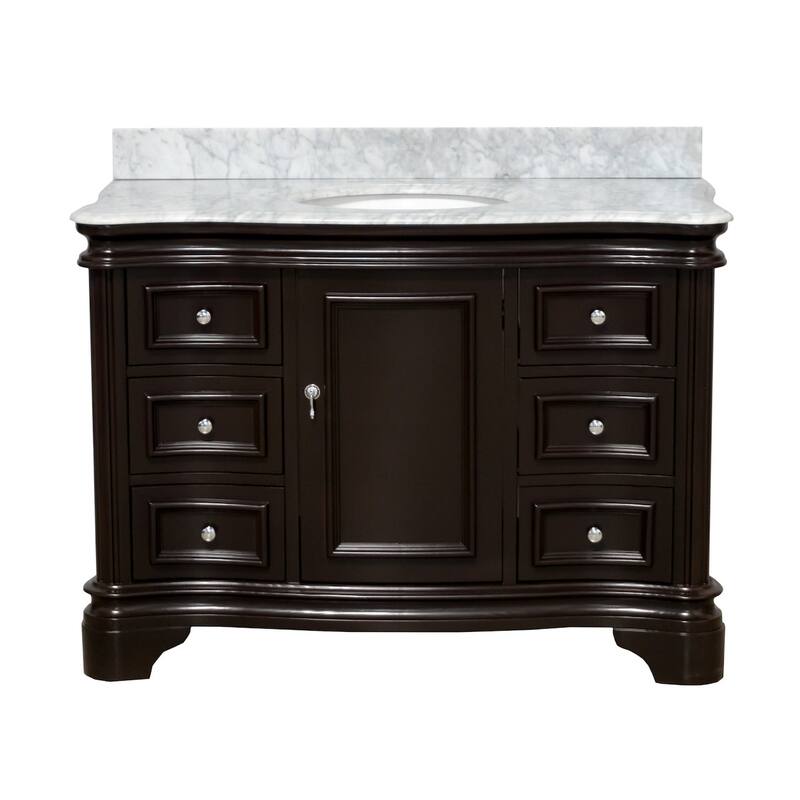 KitchenBathCollection Katherine 48" Bathroom Vanity with Carrara Marble Top