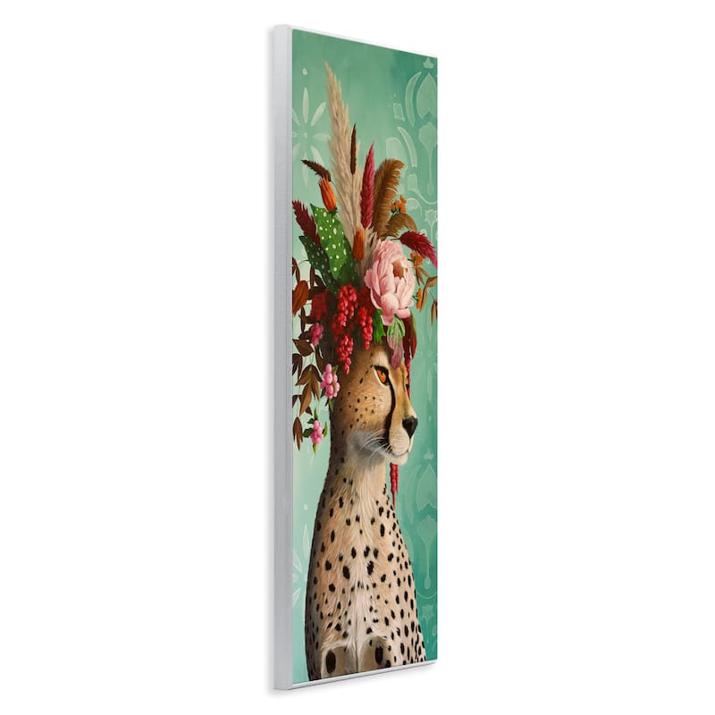 Stupell Elegant Leopard with Flower Arrangement Wall Plaque Art Design By Heather Gauthier