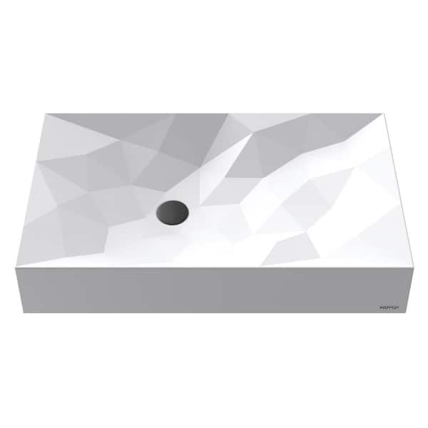 slide 2 of 9, Karran Diamond Quartz 28 inch Bathroom Vessel Sink White