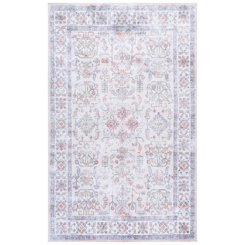 SAFAVIEH Arizona Parissa Machine Washable & Slip Resistant Rug - 5' x 8' - Beige/Ivory