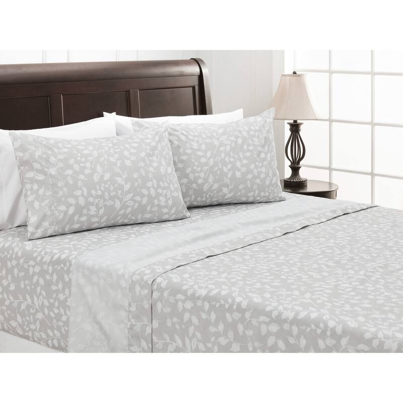 Chanasya Small Leaves Pattern Ultra Soft Luxury Microfiber Sheet Set - Twin