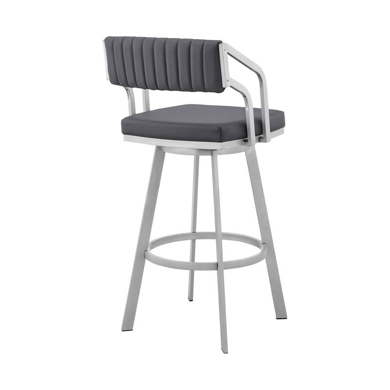 Scranton Faux Leather & Metal Swivel Counter/Bar Stool