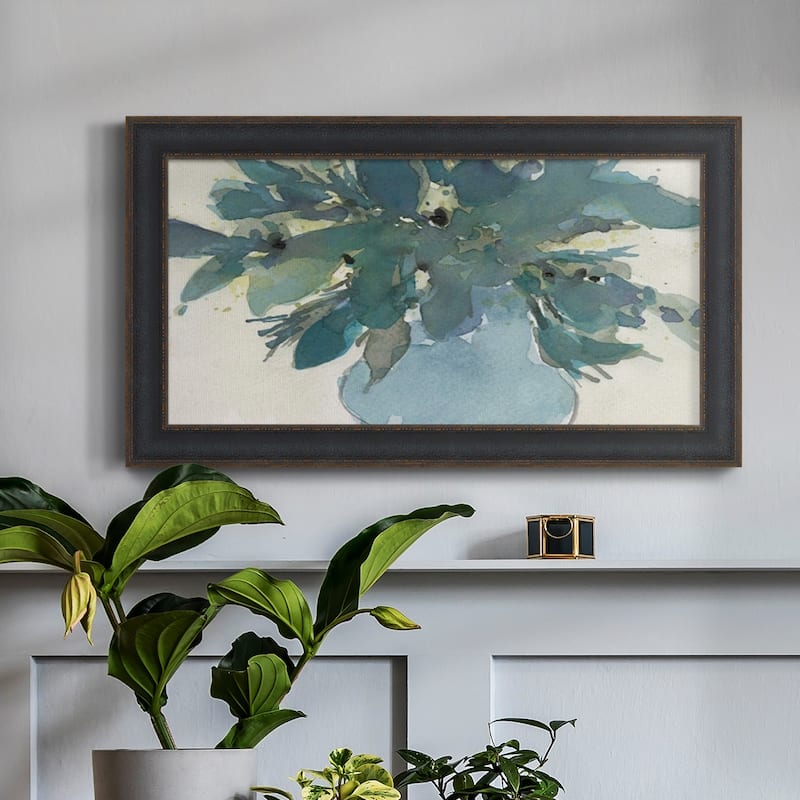 Blue Vintage Charm I Premium Framed Canvas- Ready to Hang