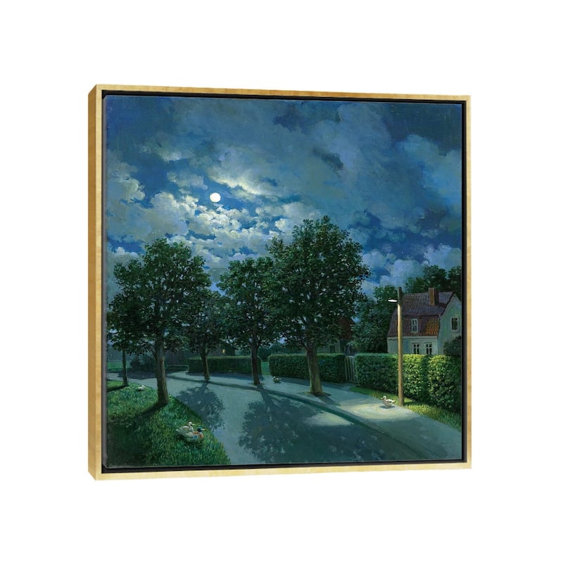 iCanvas "The Night Of The Ducks" by Michael Sowa Framed Canvas Print - Gold - 26x26