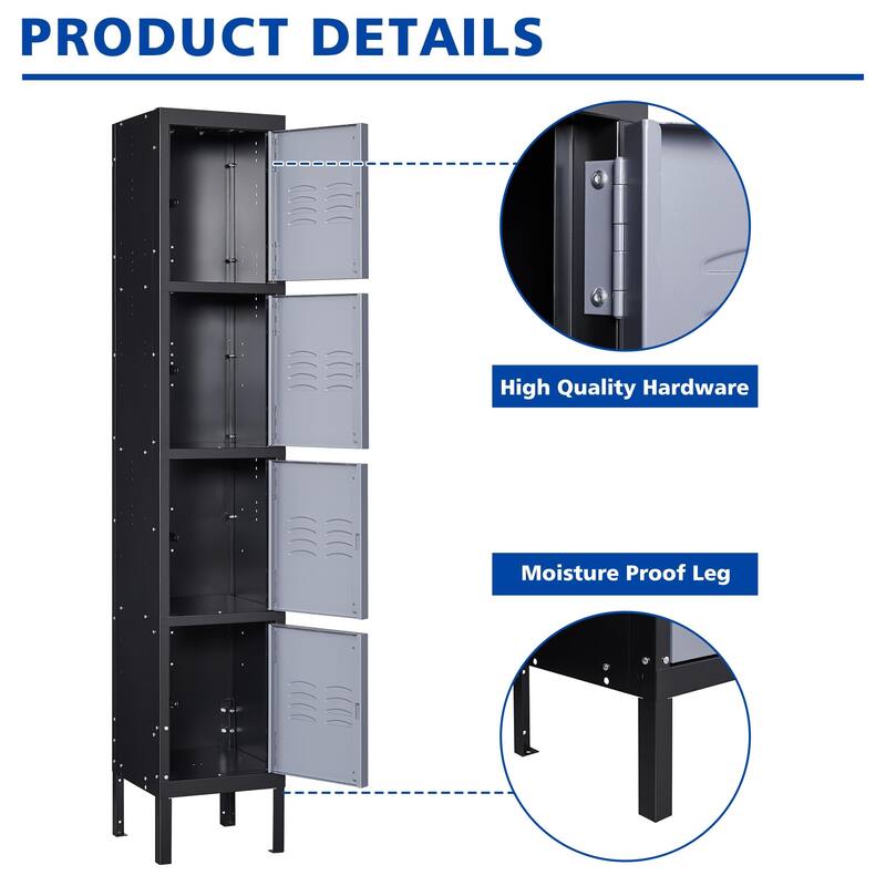 Metal Locker 4 Doors - N/A
