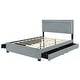 preview thumbnail 12 of 13, Queen Size Bed Velvet Upholstered Platform Storage Bed with 4 Drawers, Rivet-decorated Headboard and Embedded LED Light Strip