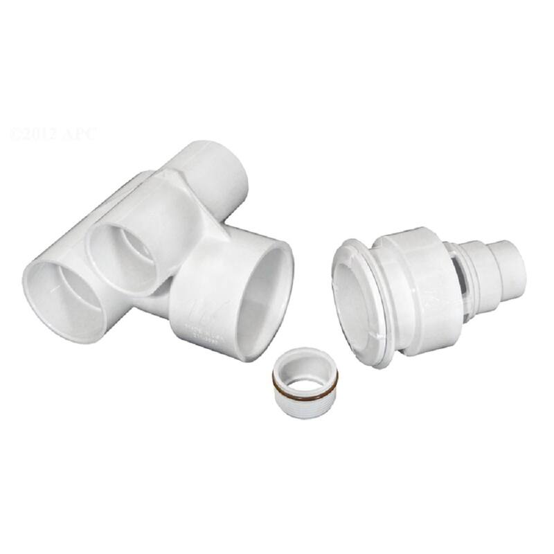 White Tee Body Assembly in 1.5 Inches Slip Air x2 Water Threaded
