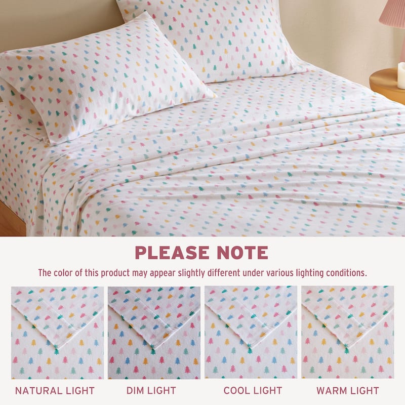 Intelligent Design Cozy Soft Cotton Flannel Printed Sheet Set