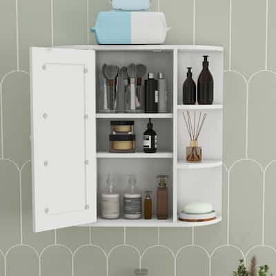 Wall Mounted Bathroom Cabinet w/ Mirror Door and 3 Adjustable Shelves