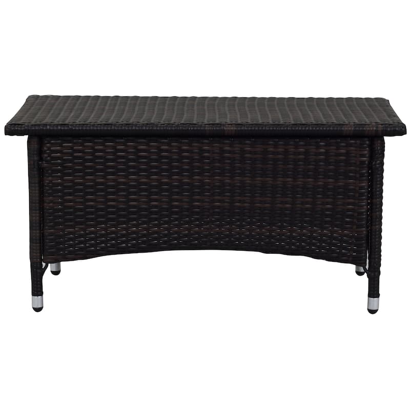 SAFAVIEH Outdoor Simka Brown/ Sand Patio Set (4-Piece) - 43W x 34D x 23H