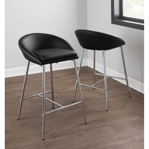 Silver Orchid Livesey 26-inch Faux Leather Counter Stool (Set of 2)
