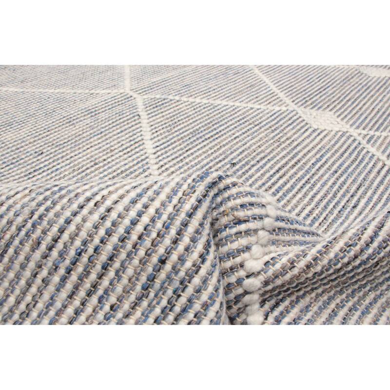 ECARPETGALLERY Braid weave Sienna Navy Wool Rug - 5'1 x 7'5