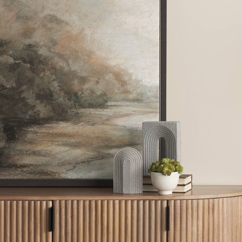 Kael Resin Textured Concrete Gray / Sandstone Decorative Object