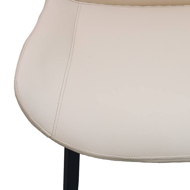 PU Leather Dining Chair with Metal Legs, Modern Upholstered Chair Set of 2 for Kitchen, Restaurant, Living, Meeting Room
