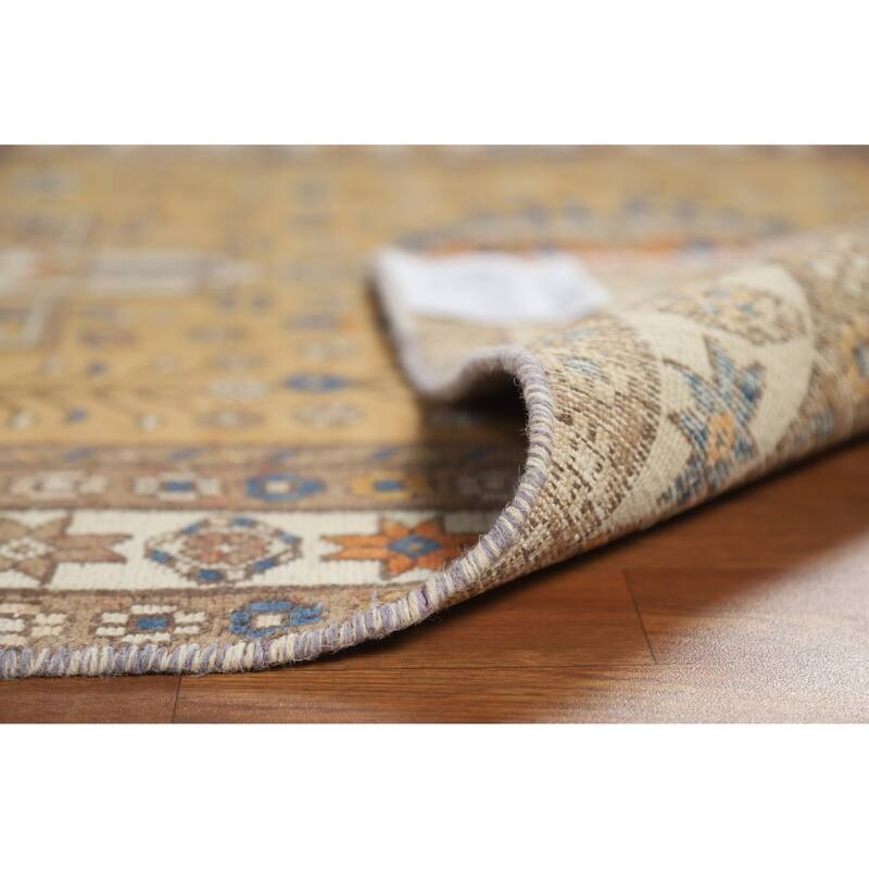 Hand Knotted Oriental 100% Wool Carpet Traditional Floral Brown Gharajeh Area Rug - 5' 6'' X 3' 9''