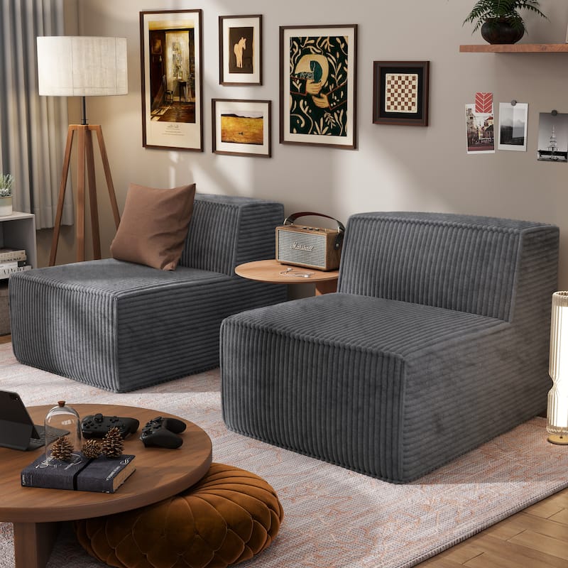 Furniture of America Navir Modern 5-Piece Chenille Foam Modular Sofa and Loveseat Set