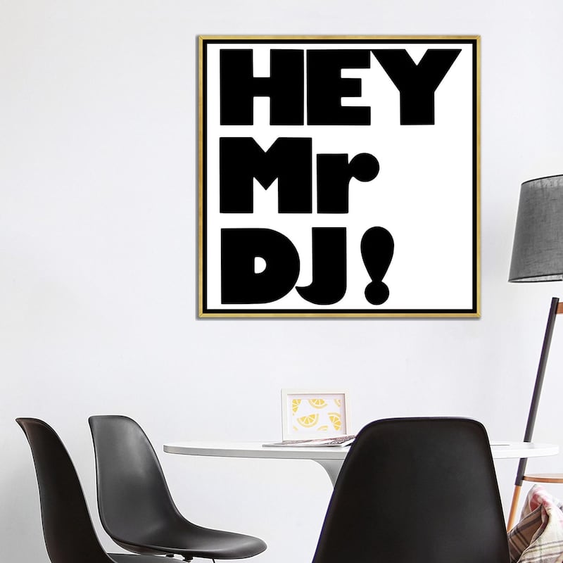 iCanvas "Hey Mr Dj" by Hemingway Design Framed Canvas Print