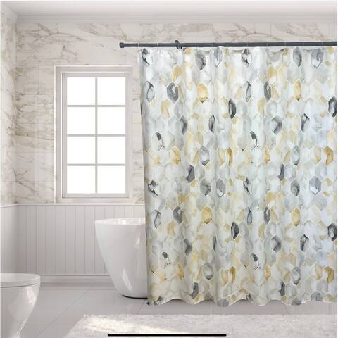 Allen Watercolor Tiles Single Shower Curtain
