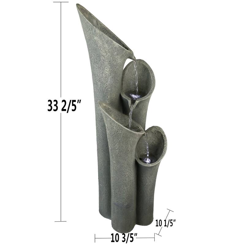 4-tier Faux Stone Bell Cascading Water Fountain - N/A