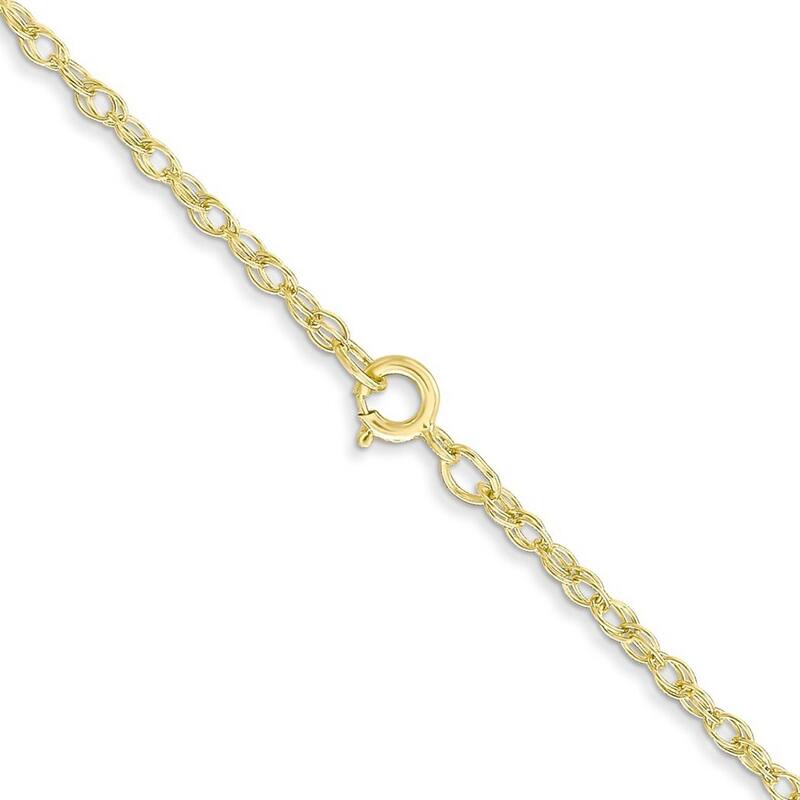 Curata 10k Yellow Gold 1.35mm Carded Cable Rope Chain Necklace (Spring-ring) Options: 16 18 20 24