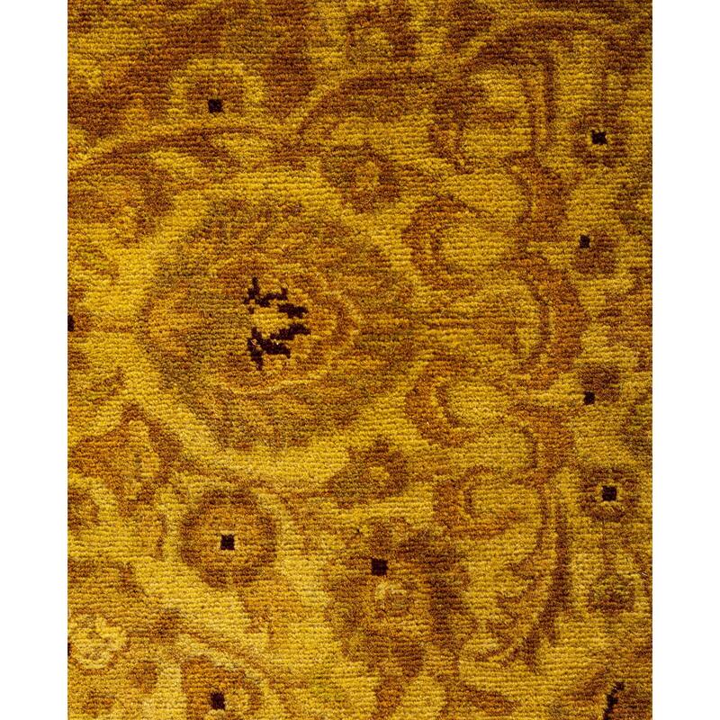 Overdyed One-of-a-Kind Hand-Knotted Area Rug - Yellow - 8' 1" x 10' 5"