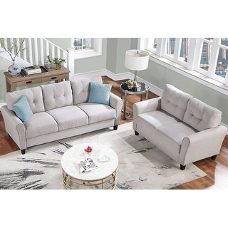 Modern Living Room Sofa Set,2+3-Seat Linen Upholstered Sofa - Bed Bath ...