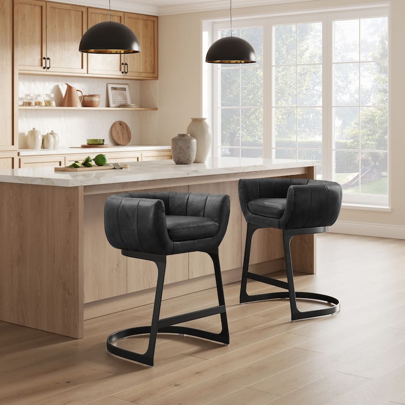 Art Leon Genuine Leather Barstool Counter Stool
