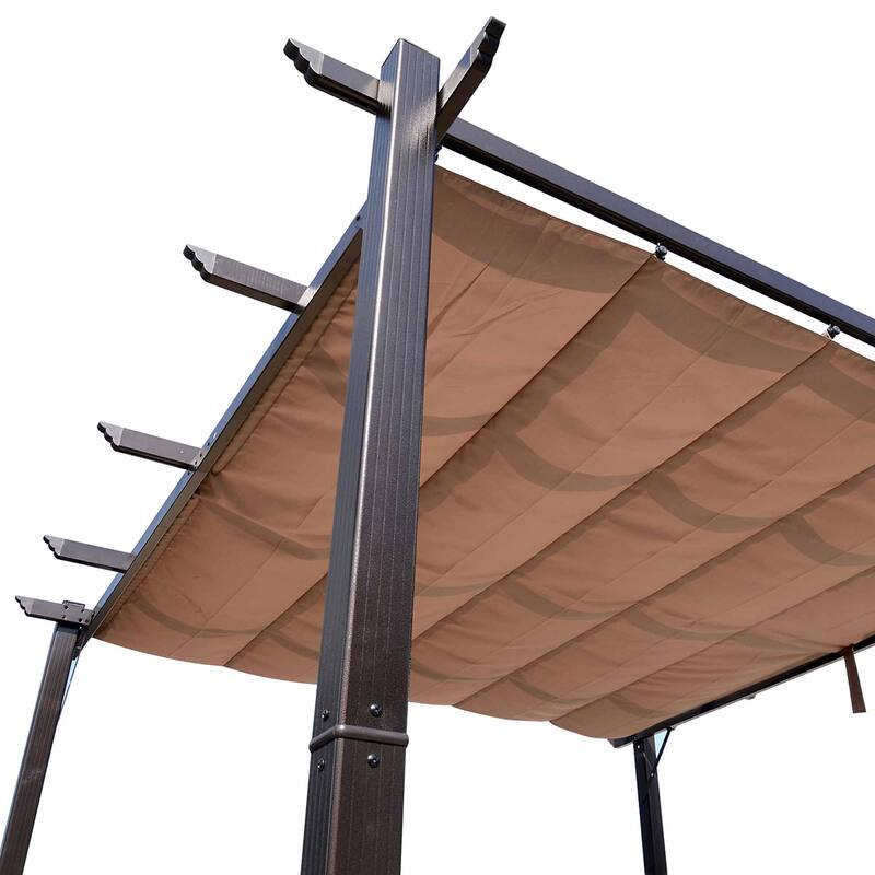 10x10 Retractable Aluminum Pergola with UV-Resistant Canopy for Outdoor Shade and Shelter