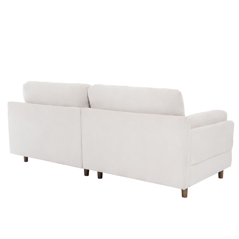 90" Corduroy Sectional Sofa Lounge Sleeper Sofa