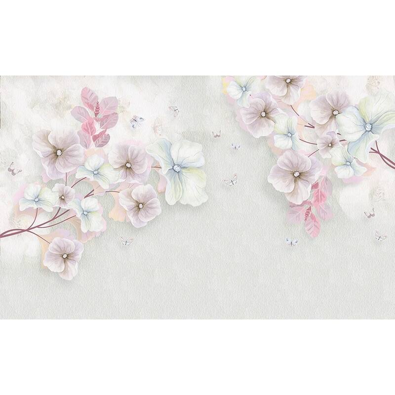 GK Wall Design Watercolor Nordic Flower Blossom Removable Wallpaper