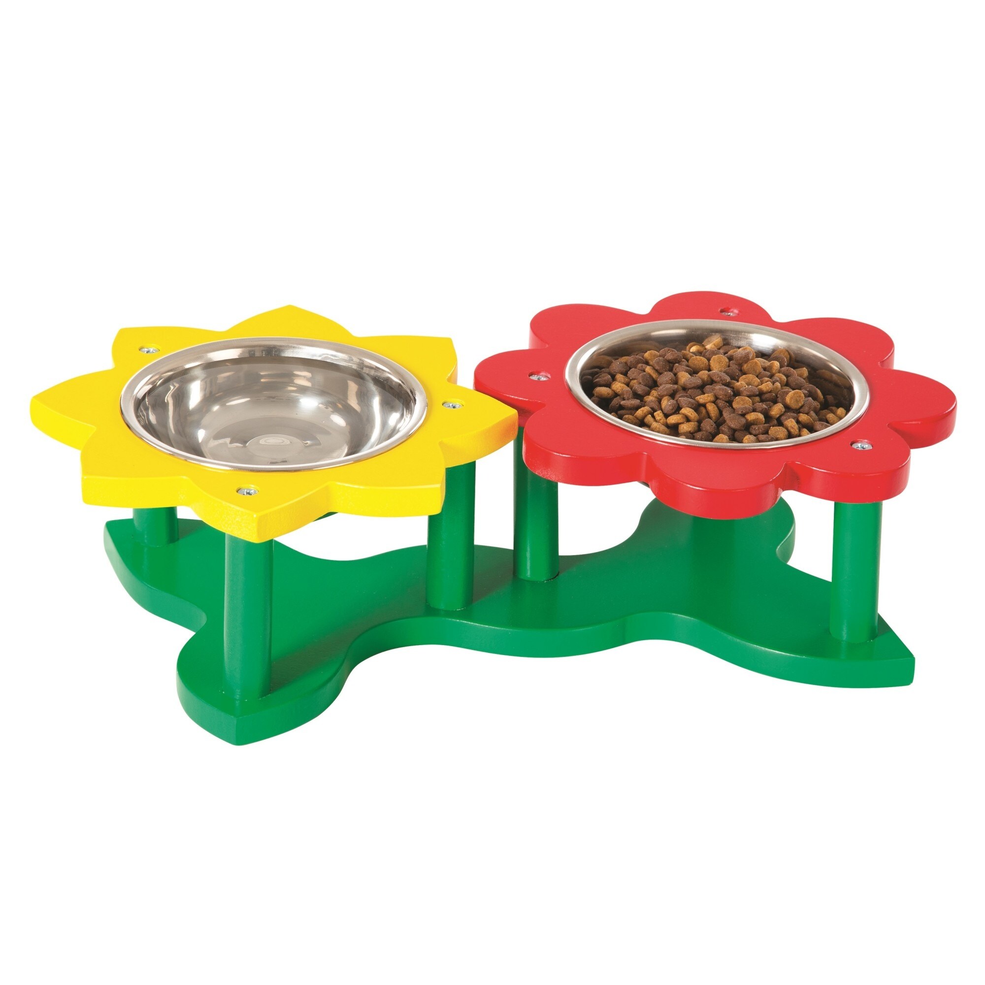 etna wooden multi cat feeder