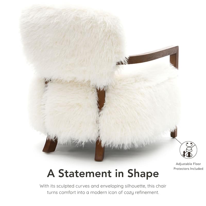 Furniture of America Lumir Modern 28-inch Faux Fur Accent Arm Chair