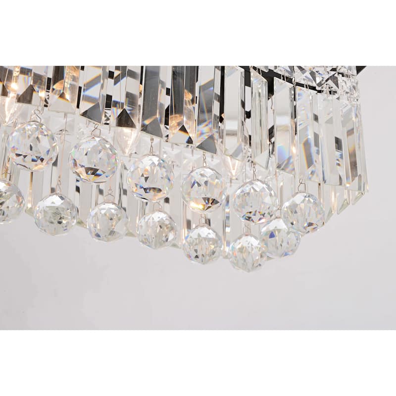 Gisela 8-light Antique Black Rectangle Crystal Chandelier - 39.4 inches L x 9.1 inches W x 20.8 inches H
