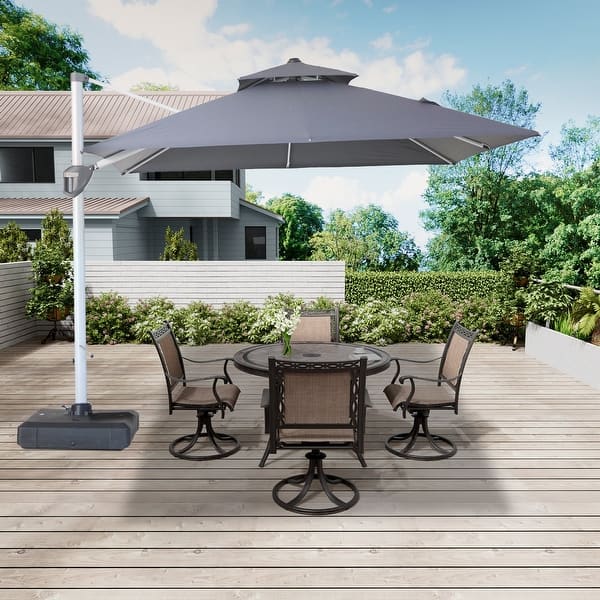 bond offset patio umbrella Pellebant 10 ft Square Patio Cantilever-Offset Umbrella with Base