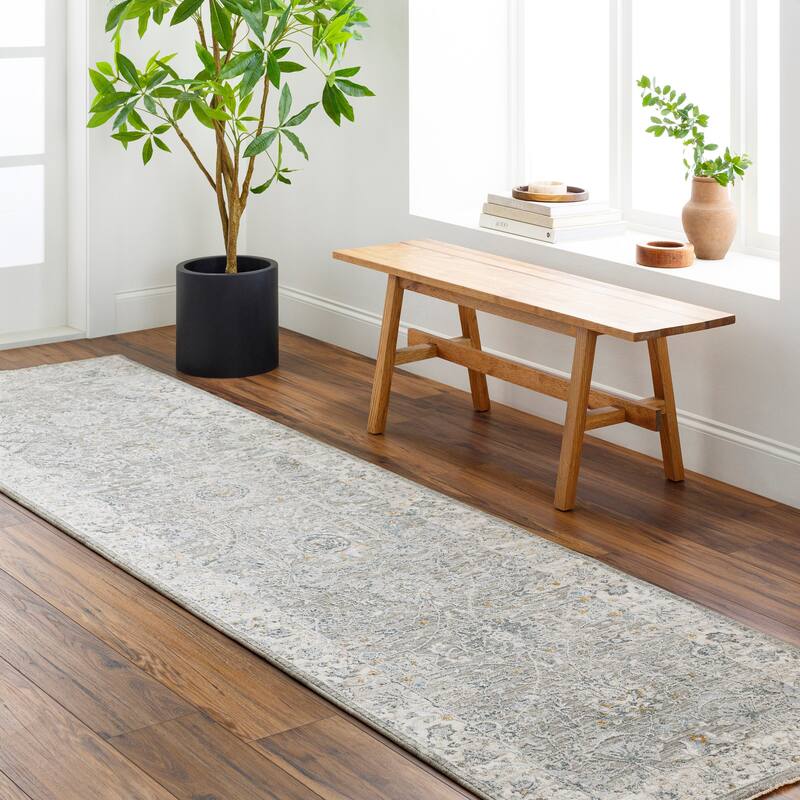 Artistic Weavers Dresden Medallion Area Rug - 2' 7" x 7' 3" - Medium Gray