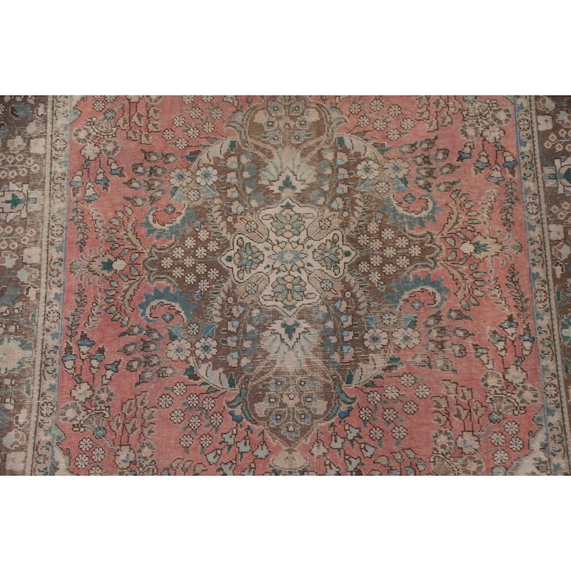 Handmade Tabriz Persian Vintage Area Rug Living Room Wool Carpet - 6'5" x 9'10"