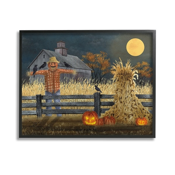 slide 2 of 30, Stupell Scarecrow Farm Landscape Framed Giclee Art Design By Billy Jacobs 14 x 11 - Black