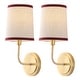 preview thumbnail 3 of 5, SAFAVIEH Lighting Carter, 6-inch, Metal/Fabric Wall Sconce (Set of 2) - 6"W x 7"D x 15"H