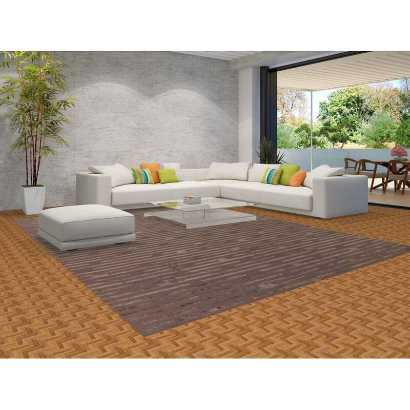 Striped Nepalese Oriental Large Area Rug Handmade Wool Carpet - 10'1" x 13'7"