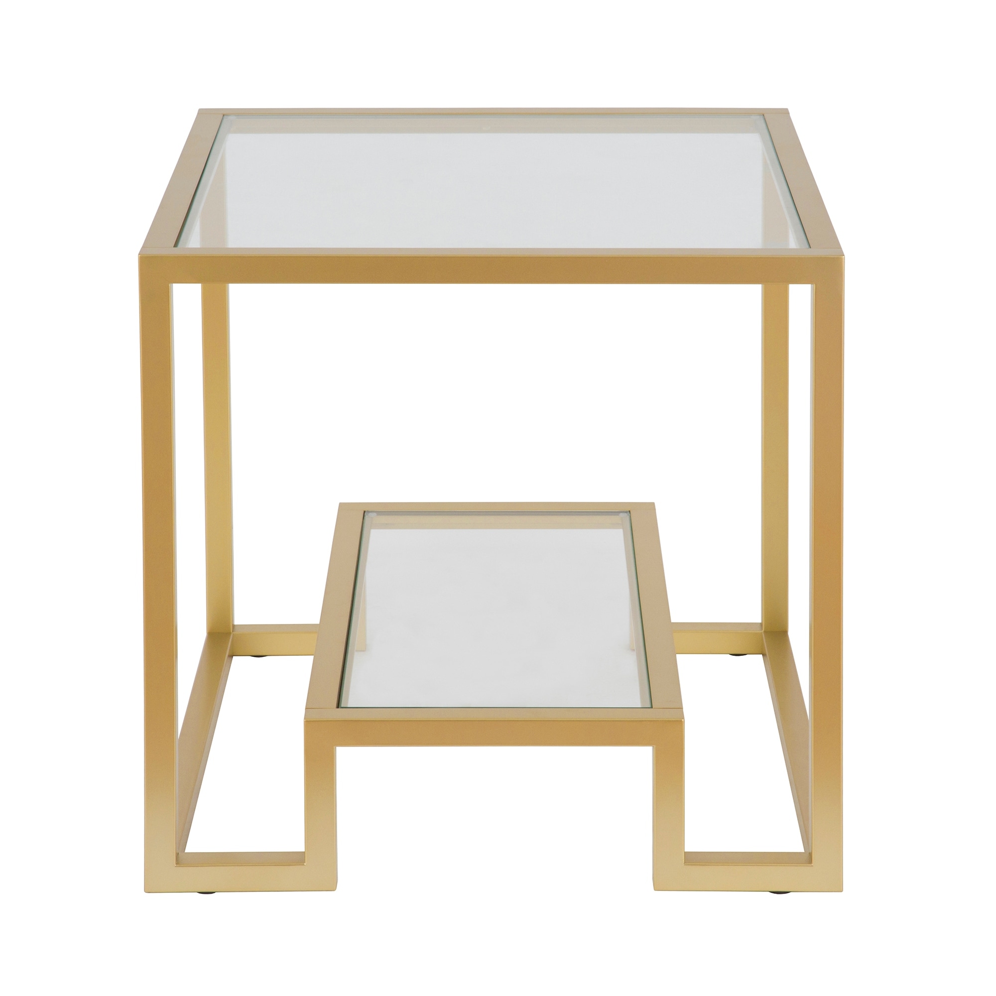 Athena Geometric Luxe Side Table In Gold Overstock 23134193