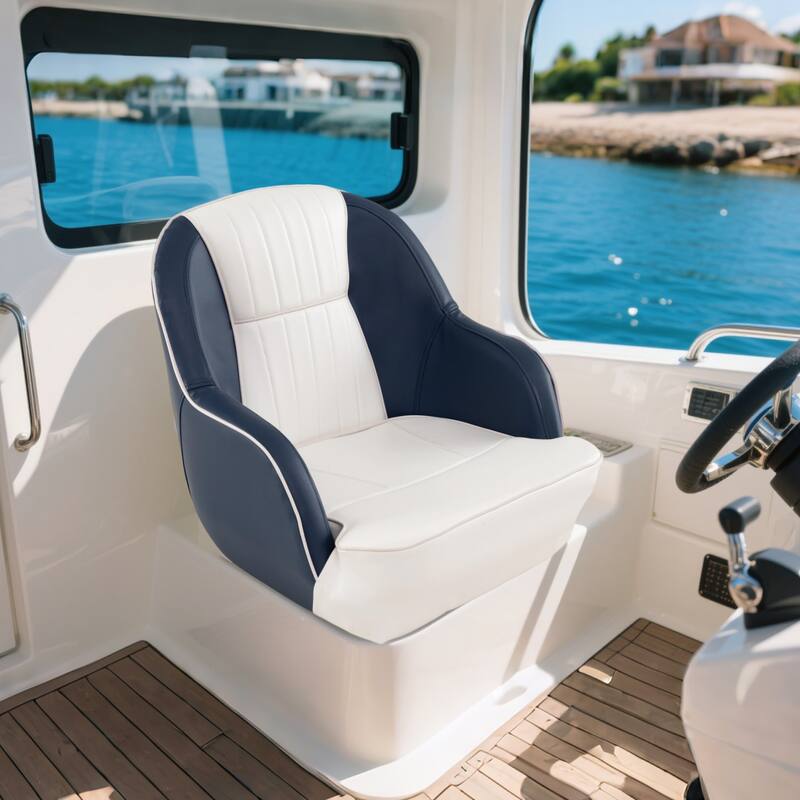 Gymax Pontoon Boat Seat Waterproof Universal Boat Seat w/Ergonomic