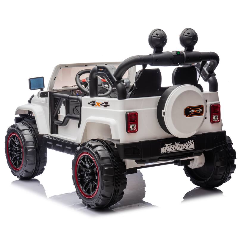 24V Kids Ride On Electric Car W/Parents Control,Seat width 20in,2WD,Rear suspension,Trunk storage,for Kids Aged 3-8