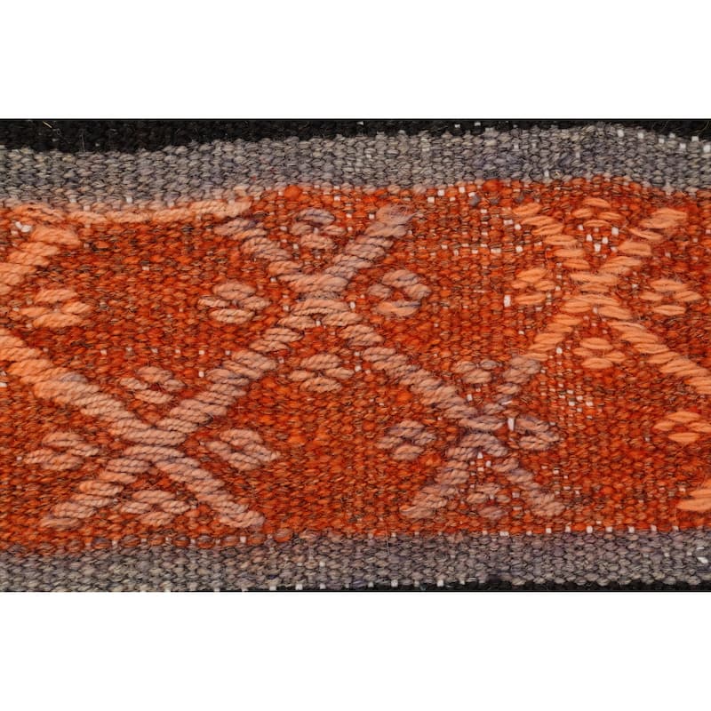 Hand Woven Oriental 100% Wool Carpet Southwestern Tribal Multi-Colored Kilim Area Rug - 10' 2'' X 6' 6''