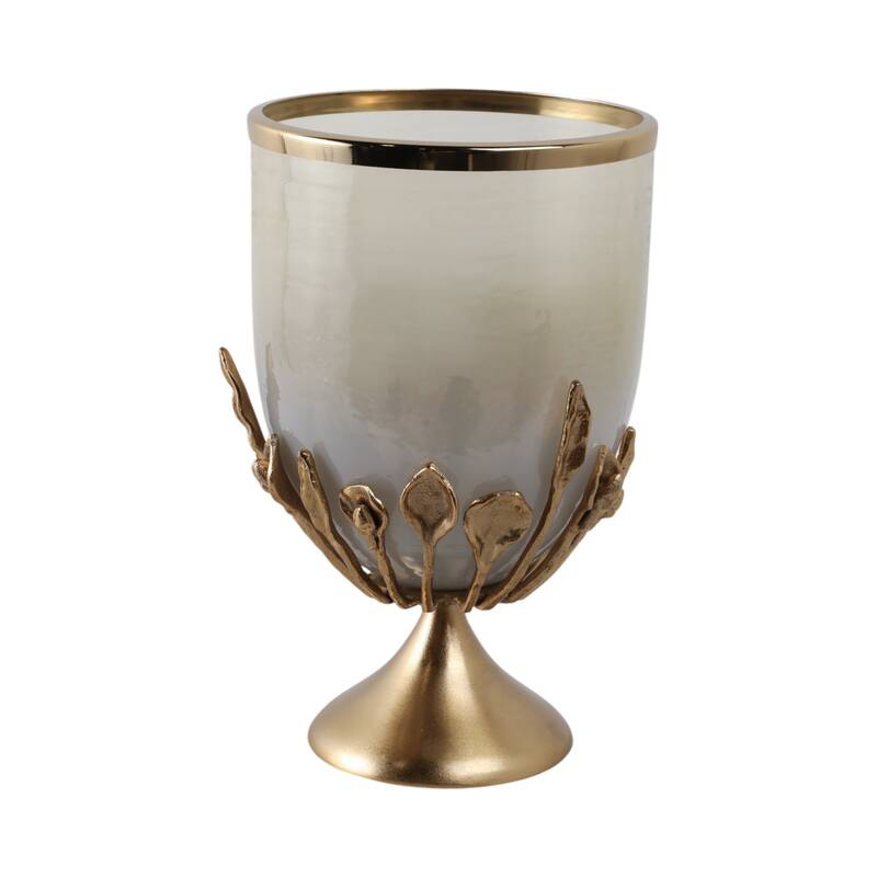 Glass Candle Holder Pedestal Hurricane Contemporary Tabletop Accent