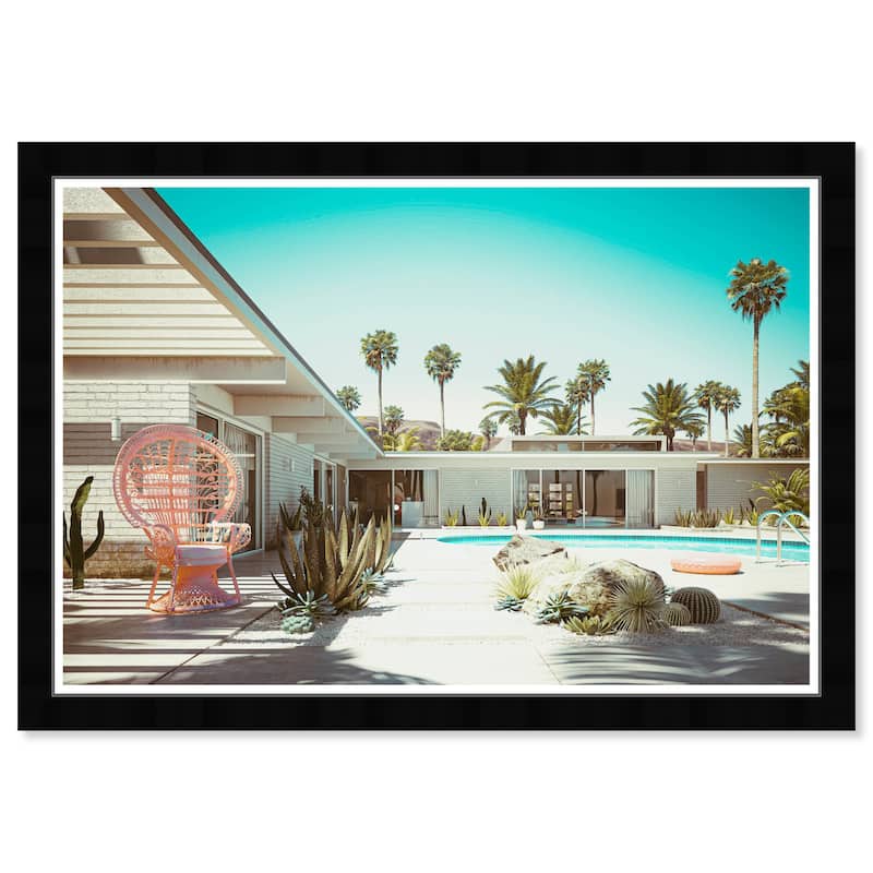 Wynwood Studio Prints Architecture and Buildings Summer Vacation Place Blue and Turquoise Tropical Wall Art Canvas Print