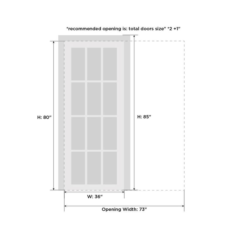 SartoDoors Planum 2102 | Interior French Doors French Door | Solid Wood w/ Glass | Hardware Set | 18x80, Oak