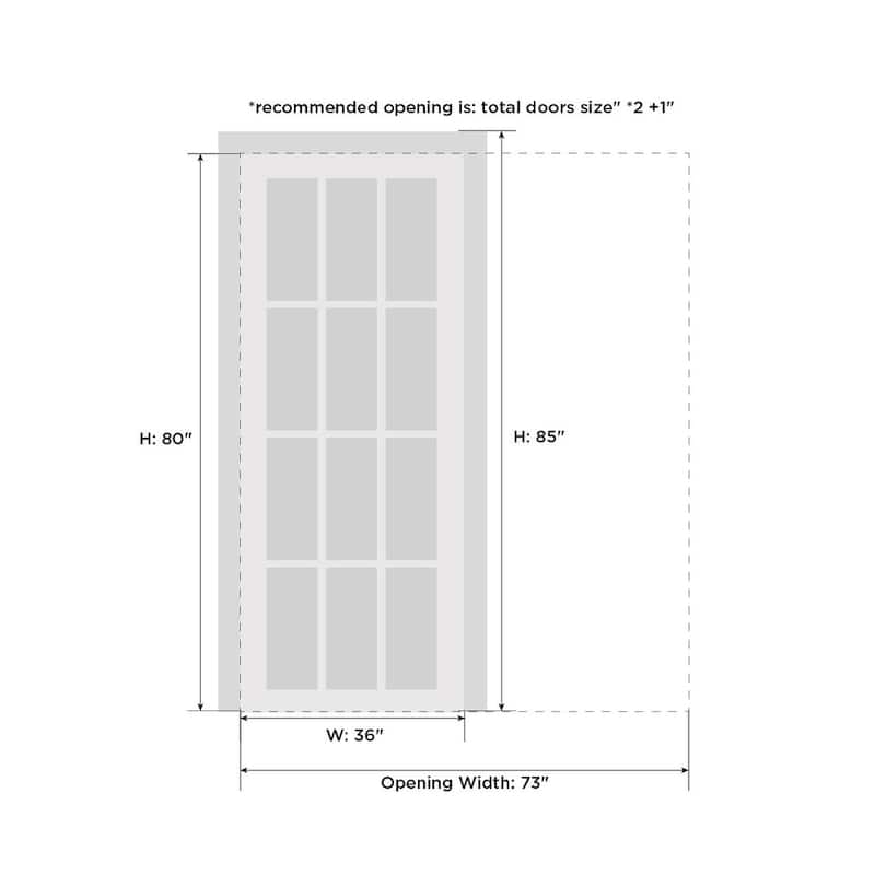 Sliding Pocket Door / Mela 0733 Painted White / Kit Rail Hardware / MDF Interior Bedroom Modern Doors