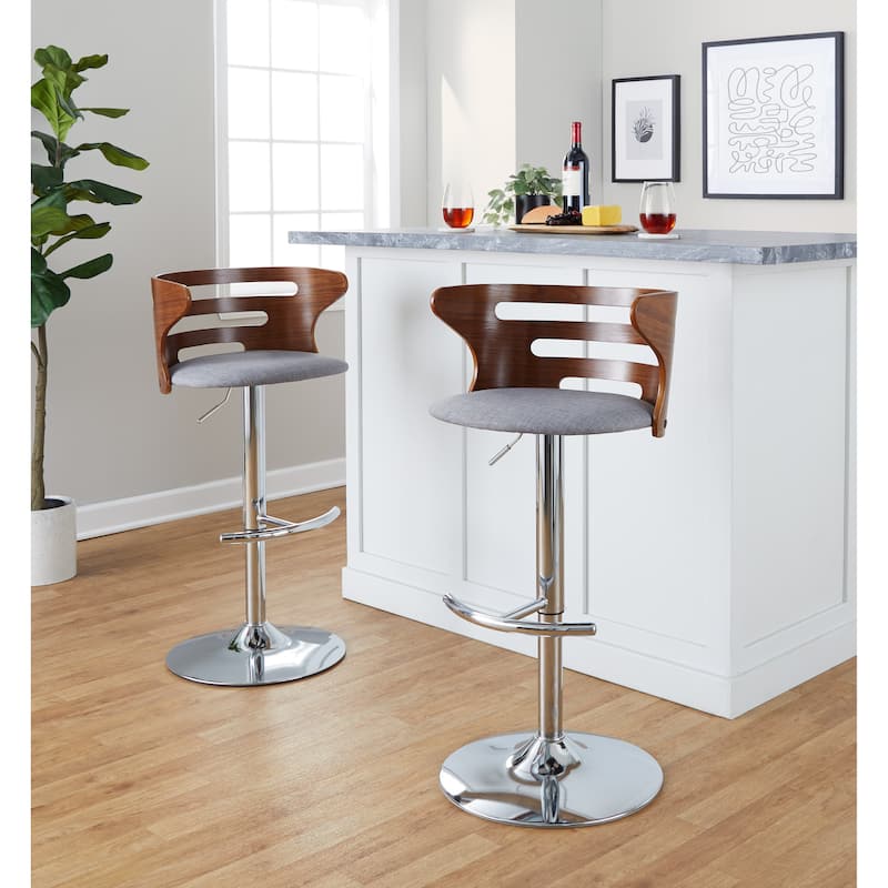 Carson Carrington Cranagh Adjustable Bar Stool with Rounded T Footrest (Set of 2)