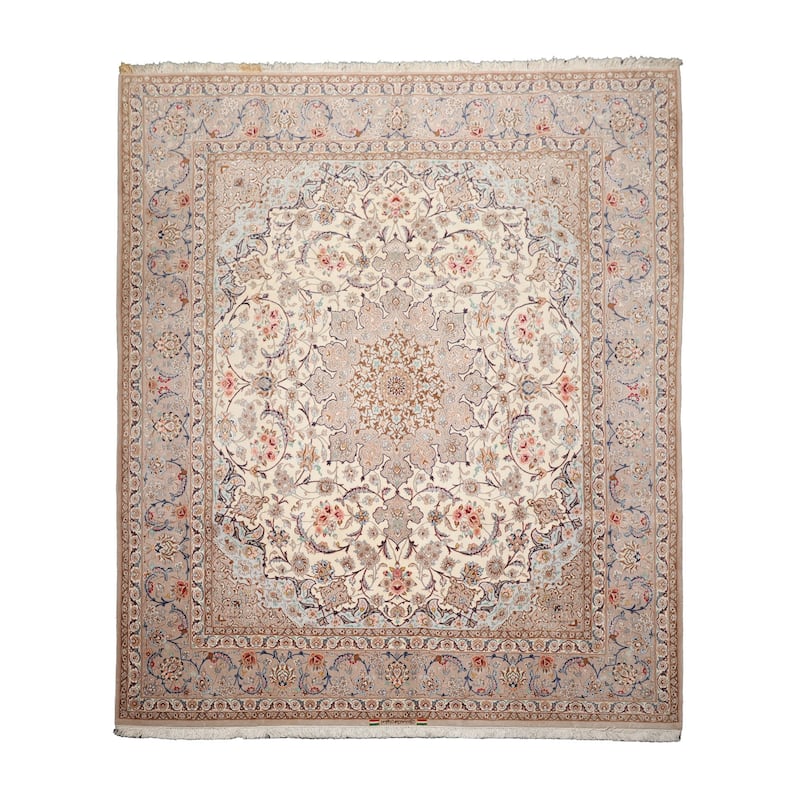 8'3''x10 Hand Knotted Wool Ivory Isfahan Traditional Area Rug - 8' 3'' x 10' - 8' 3'' x 10'